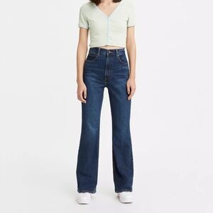 Levi's Dark Blue High-Rise Flare Jeans